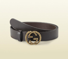 2013 Gucci belt with studded interlocking G buckle 282323 A8W0T 2140