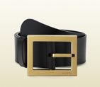 2013 Gucci black leather belt with square buckle 322952 BGH0T 1000