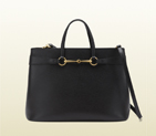 2013 Gucci bright bit black leather top handle tote 320903 ARU0T 1000
