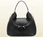 2013 Gucci emily black leather hobo 322226 A7M0Y 1000