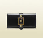 2013 Gucci lady buckle black leather clutch 323653 BNN0T 1000