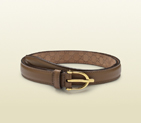 2013 Gucci maple brown leather skinny belt with spur buckle 309900 BGH0T 2527