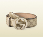 2013 Gucci metallic leather belt with interlocking G buckle 114876 AHB1G 9504