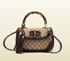 2013 Gucci new bamboo original GG canvas top handle bag 254884 FWCGG 8655