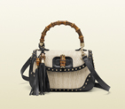2013 Gucci new bamboo white straw top handle bag 254884 KGOHG 8998