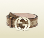 2013 Gucci original GG canvas belt with interlocking G buckle 114876 KH1BG 9783