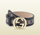 2013 Gucci original GG canvas belt with interlocking G buckle 114876 FWCGG 4075