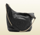 2013 Gucci soho black leather shoulder bag with chain strap 308981 A7M0G 1000