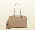 2013 Gucci soho cream leather shoulder bag with double chain straps 308983 A7M0G 2609