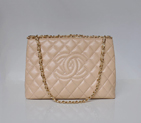 2013 Newest Chanel Shopping Bag Sheepskin Leather A50495 Apricot A50495