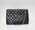 2013 Newest Chanel Shopping Bag Sheepskin Leather A50495 Black A50495