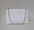 2013 Newest Chanel Shopping Bag Sheepskin Leather A50495 White A50495