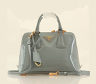 2013 PRADA Patent Leather tote bag 0838 in LakeBlue 0838