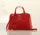2013 PRADA Patent Leather tote bag 0838 in Red 0838