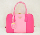 2013 PRADA Saffiano Leather Two Handle Bag 0837 in Rose with Peach pink 0837