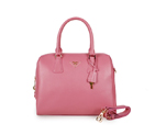 2013 PRADA Saffiano Leather Two Handle Bag 1844 in Cherry pink 1844