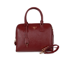 2013 PRADA Saffiano Leather Two Handle Bag 1844 in Claret 1844