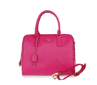 2013 PRADA Saffiano Leather Two Handle Bag 1844 in Rose red 1844