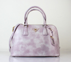 2013 PRADA Shiny Leather Two Handle Bag 0837 in Light Purple 0837