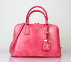 2013 PRADA Shiny Leather Two Handle Bag 0837 in Peach 0837