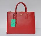2013 Prada Classic Saffiano Tote Bag 1786 in Red 1786