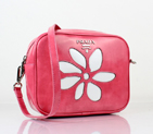 2013 Prada Polish-color leather MINI Shoulder Bag in Cherry pink 6042