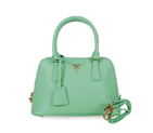 2013 Prada Saffiano Leather 25CM Two Handle Bag 0813 in Green 0813