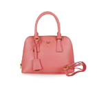 2013 Prada Saffiano Leather 25CM Two Handle Bag 0813 in Pink 0813