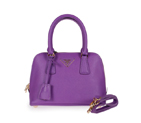 2013 Prada Saffiano Leather 25CM Two Handle Bag 0813 in Purple 0813