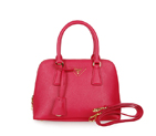 2013 Prada Saffiano Leather 25CM Two Handle Bag 0813 in Rose red 0813