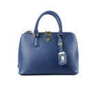 2013 Prada Saffiano Leather 33CM Two Handle Bag 0812 in Dark blue 0812