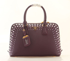 2013 Prada Saffiano Leather 33CM Two Handle Bag 0837 in Purple with Diamond 0837