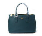 2013 Prada Saffiano Leather Tote Bag 1801 in Dark green 1801
