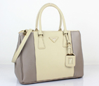 2013 Prada Saffiano Leather Tote Bag 2274 in Beige with Grey 2274