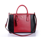 2013 Prada Saffiano Leather Tote Bag 2274 in Black with Red 2274