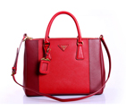 2013 Prada Saffiano Leather Tote Bag 2274 in Claret with Flame 2274