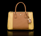 2013 Prada Saffiano Leather Tote Bag 2274 in Lemon yellow with Apricot 2274