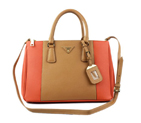 2013 Prada Saffiano Leather Tote Bag 2274 in Orange with Apricot 2274