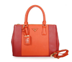 2013 Prada Saffiano Leather Tote Bag 2274 in Orange with Flame 2274