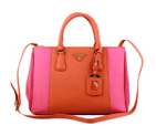 2013 Prada Saffiano Leather Tote Bag 2274 in Peach with Orange 2274
