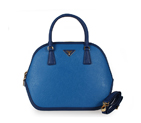 2013 Prada Saffiano Leather Tote Bag 6628 in Royal blue with light blue 6628