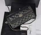 2014 Boy Chanel A68735 Original Sheepskin leather Flap Bag Black A68735