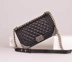 2014 Boy Chanel Flap Bag Embellished with Metal Adornments A90423 Black A90423