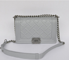 2014 Boy Chanel Flap Shoulder Bag A68086 Calfskin Grey A68086