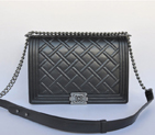 2014 Boy Chanel Flap Shoulder Bag A68087 Calfskin Black A68087