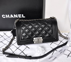 2014 Boy Chanel Flap Shoulder Bag Original Leather A5000 Black with Antique Silver A5000