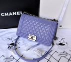 2014 Boy Chanel Flap Shoulder Bag Original Sheepskin Leather A67086 Lavender with Silver hardware A67086