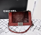 2014 Boy Chanel Flap Shoulder Bag Original Sheepskin Leather with Horsehair A67759 Claret A67759