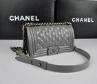 2014 Boy Chanel Flap Shoulder Bag PVC leather A67063 Gray A67063
