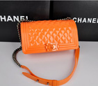 2014 Boy Chanel Flap Shoulder Bag PVC leather A67086 Orange A67086
